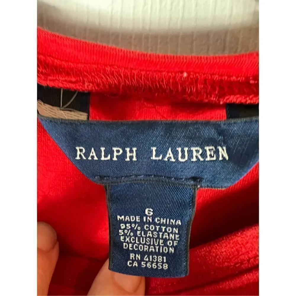 Ralph Lauren Childs Red Shirt Size 6